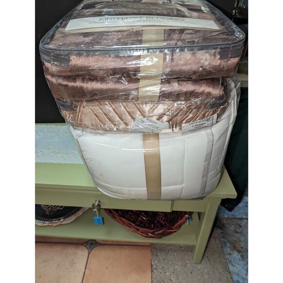 Sunham Duvet Cover & Filler SET Insert King Luxe Bedding Metallic Jacquard NEW - Picture 11 of 12